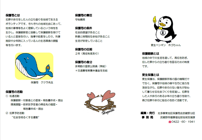 北多摩東地区保護司会武蔵野分区保護司リーフレット(裏面)