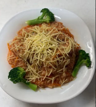 備蓄食品を使ったアルファ米のツナトマトリゾットの写真