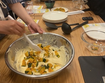 パンケーキ作りの写真