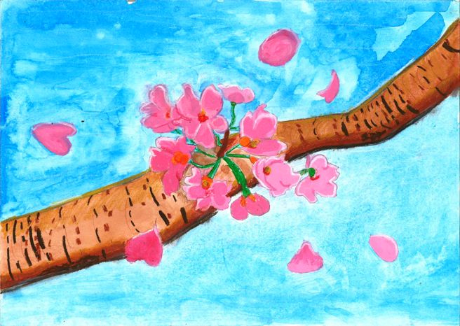 第34階武蔵野桜まつり ポスターイラストコンテスト 優秀賞作品です