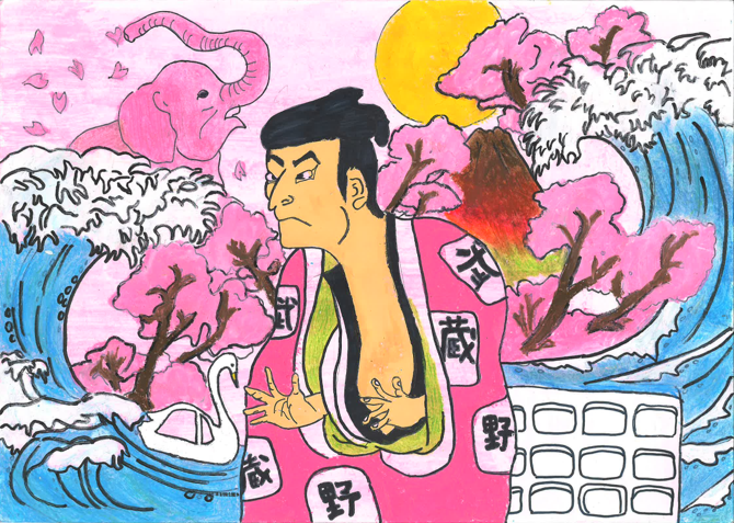 第34階武蔵野桜まつり ポスターイラストコンテスト 優秀賞作品です