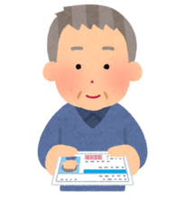 イラスト：免許を返納する男性の様子