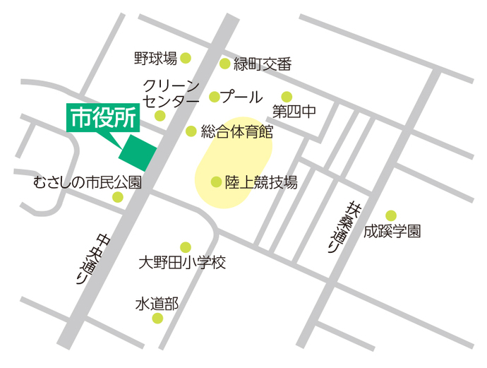 市役所期日前投票所の地図