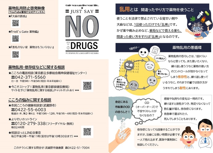 令和6年度薬物乱用防止推進武蔵野地区協議会啓発チラシ