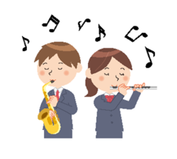 中学生が楽器を演奏しているイラスト
