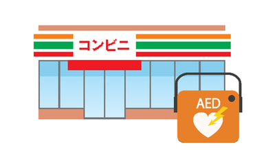コンビニとAEDのイラスト