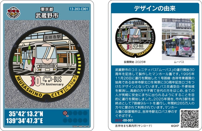 ムーバスのマンホールカード