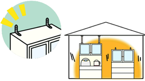 家具転倒防止金具のイラスト