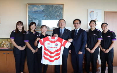 10月2日 木曜日 横河武蔵野アルテミ・スターズ表敬訪問の写真