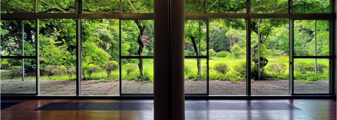 旧赤星鉄馬邸からの庭園の眺め