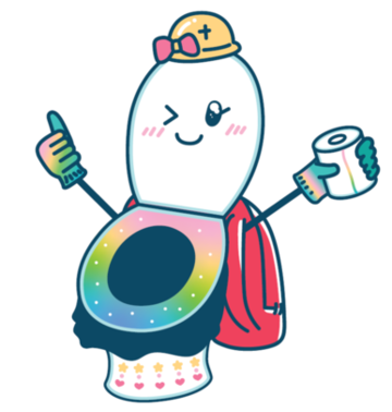 幸せを運ぶ「ハッピートイレちゃん」