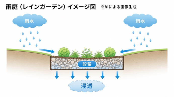 雨庭（レインガーデン）参考図（差し替え予定）
