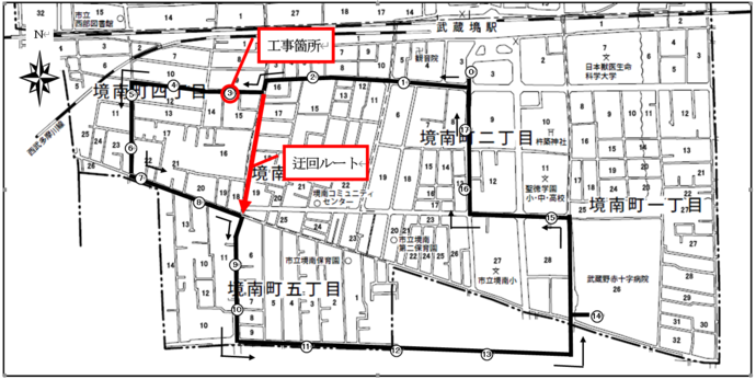 迂回ルート地図