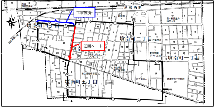 迂回ルート地図